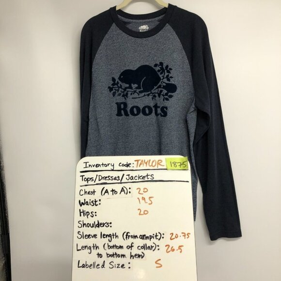 Roots Men's Navy Blue Roots beaver logo raglan sleeve tee SP - Picture 15 of 16